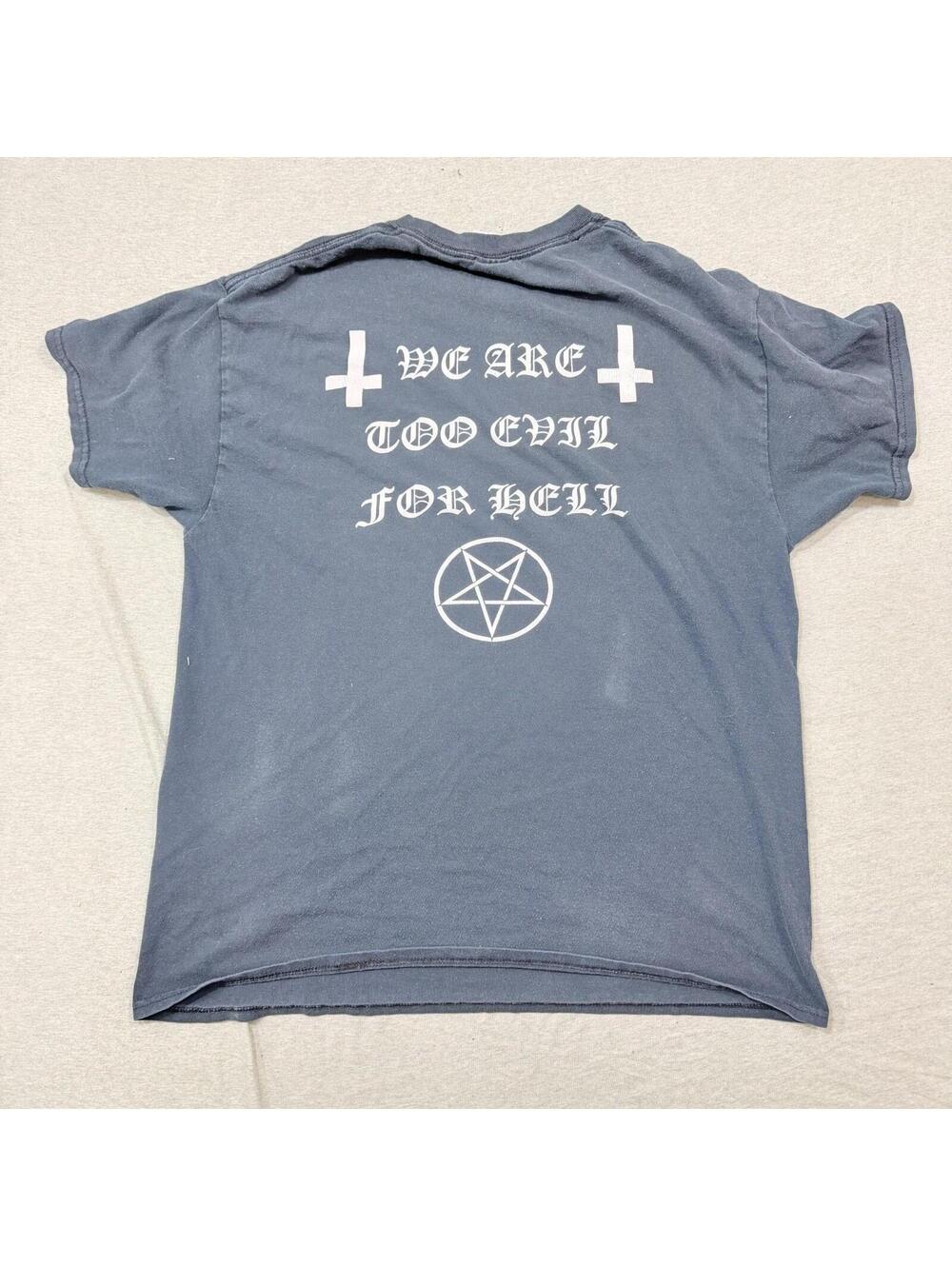 Vintage Maximum Oversatan Metal Band Tee Too Evil For Hell Y2K Rare Mens XL - Picture 7 of 7